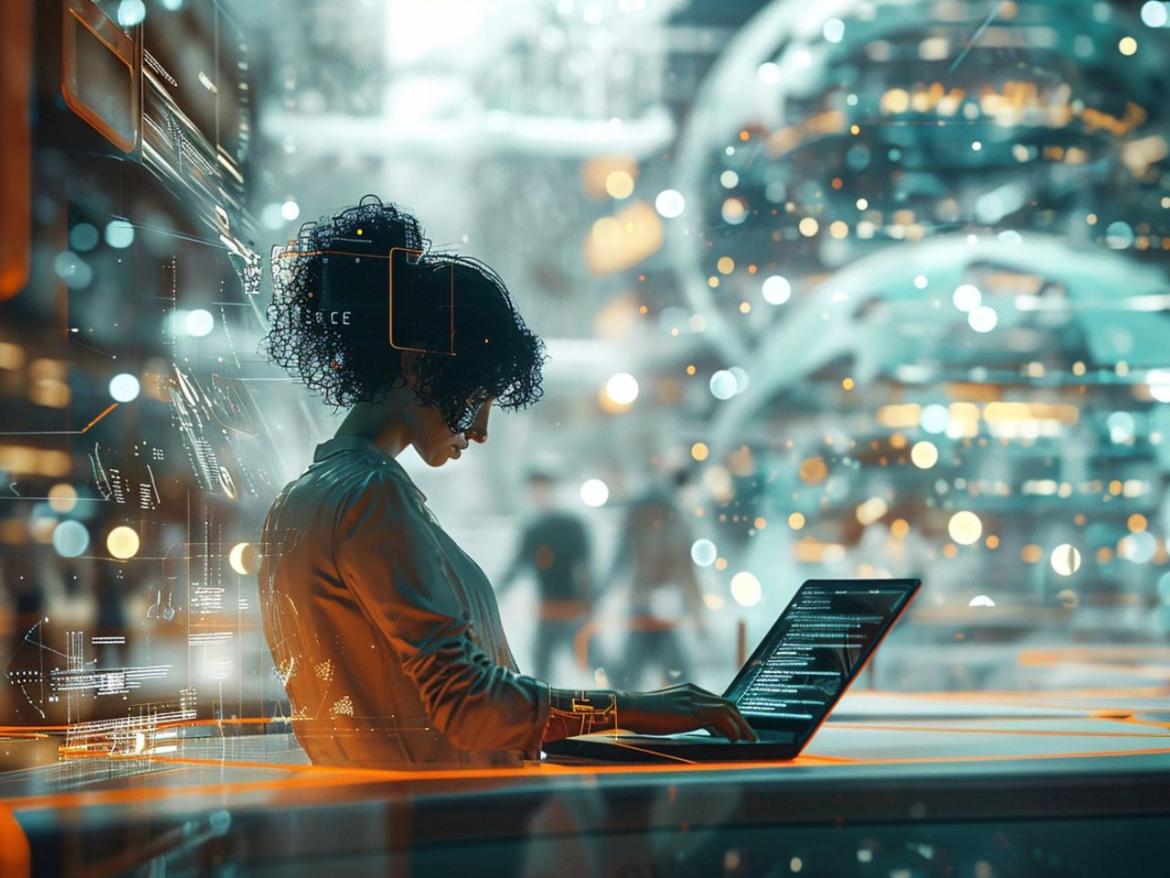 Jeune fille et ordinateur