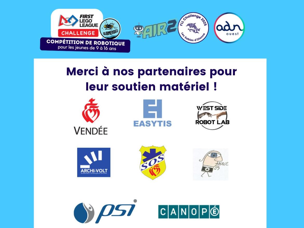 Merci à nos partenaires pour leur soutien matériel